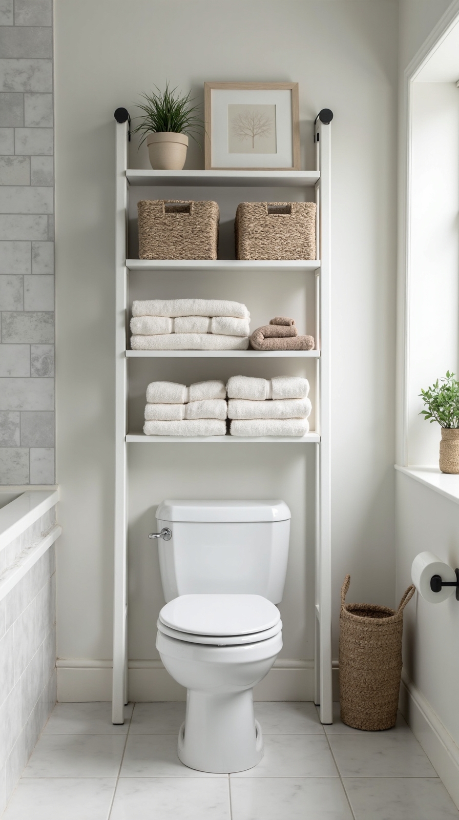 space saving bathroom storage