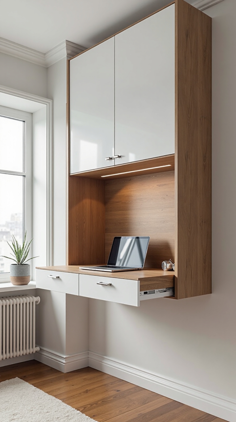 space saving fold away desk solution