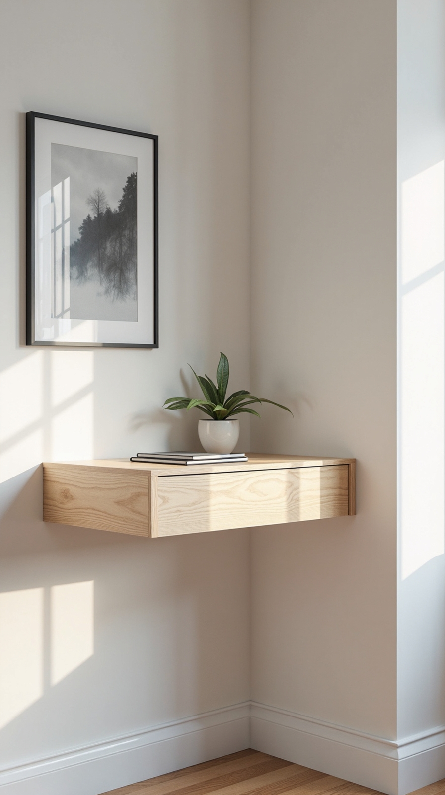 space saving hinged desk solution