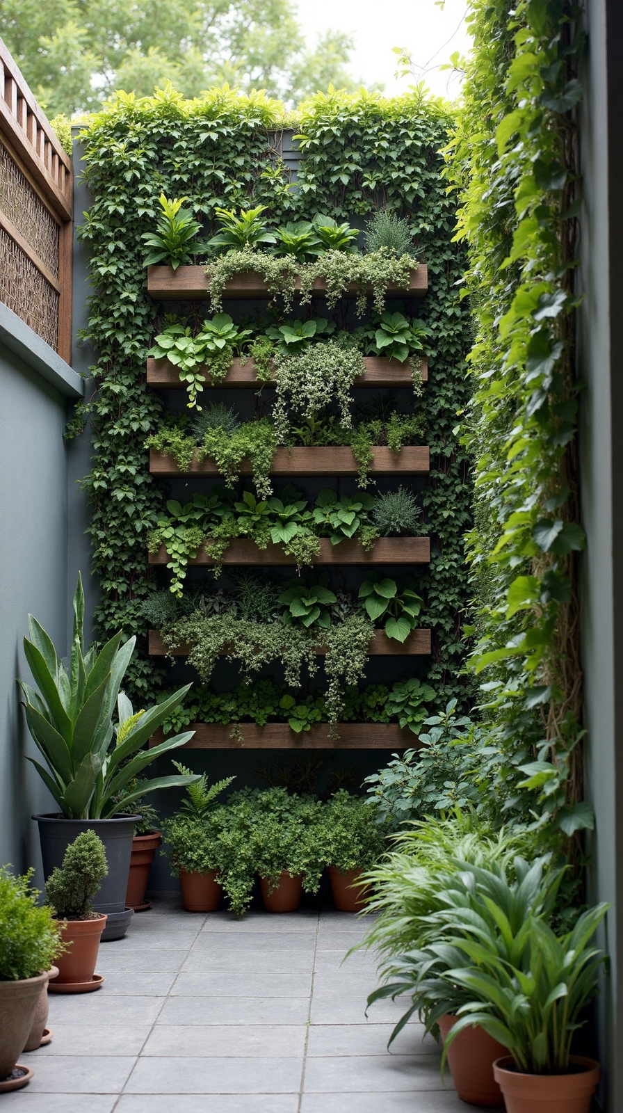 space saving vertical garden walls