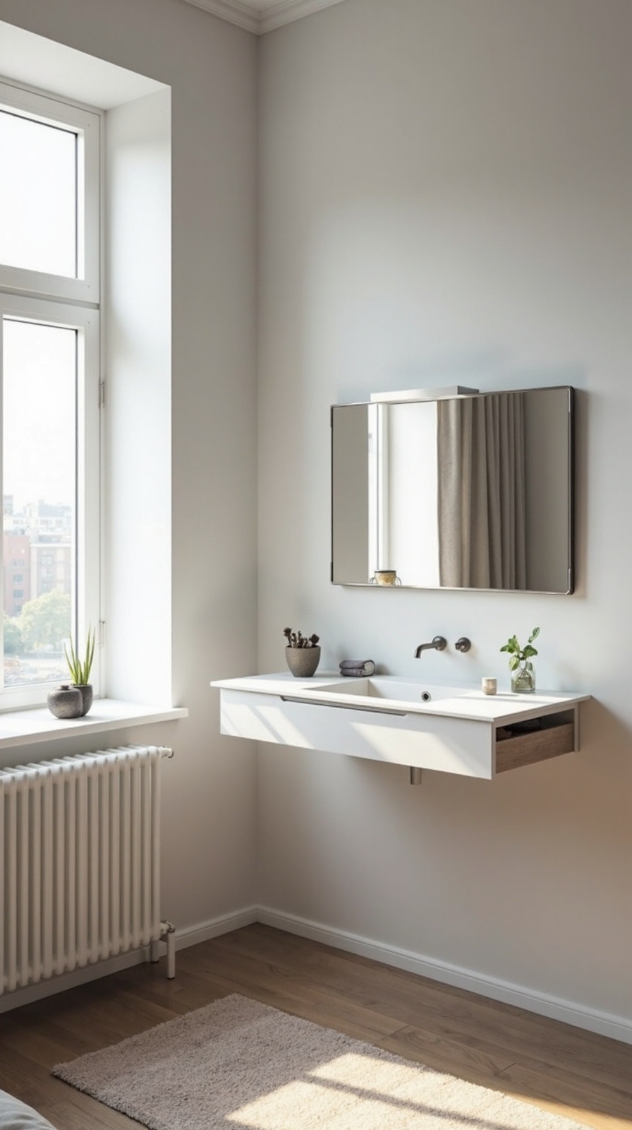 space saving wall mounted vanity table
