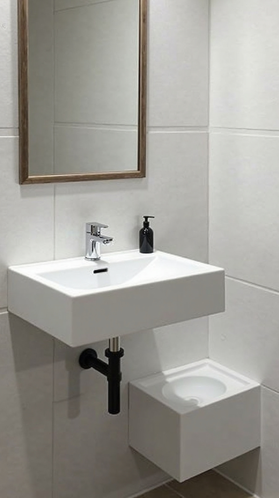 spacious minimalist functional floating bathroom sinks