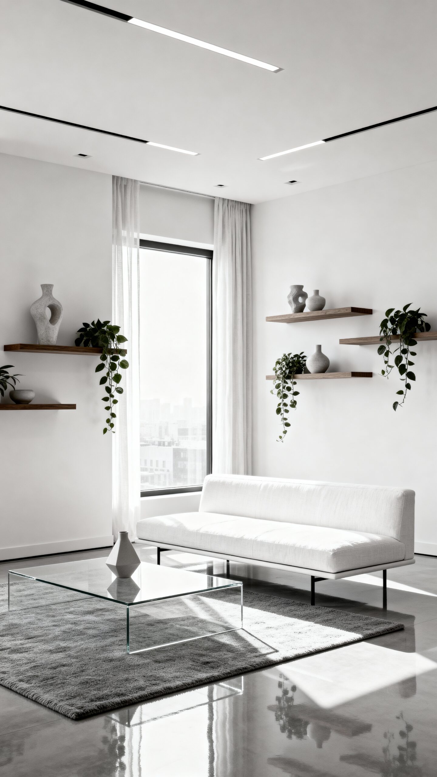 spacious minimalist low profile furniture design