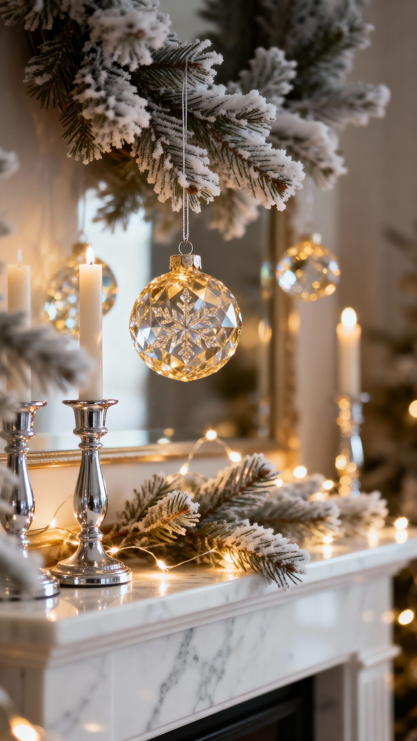 sparkling crystal mantle lighting elegance