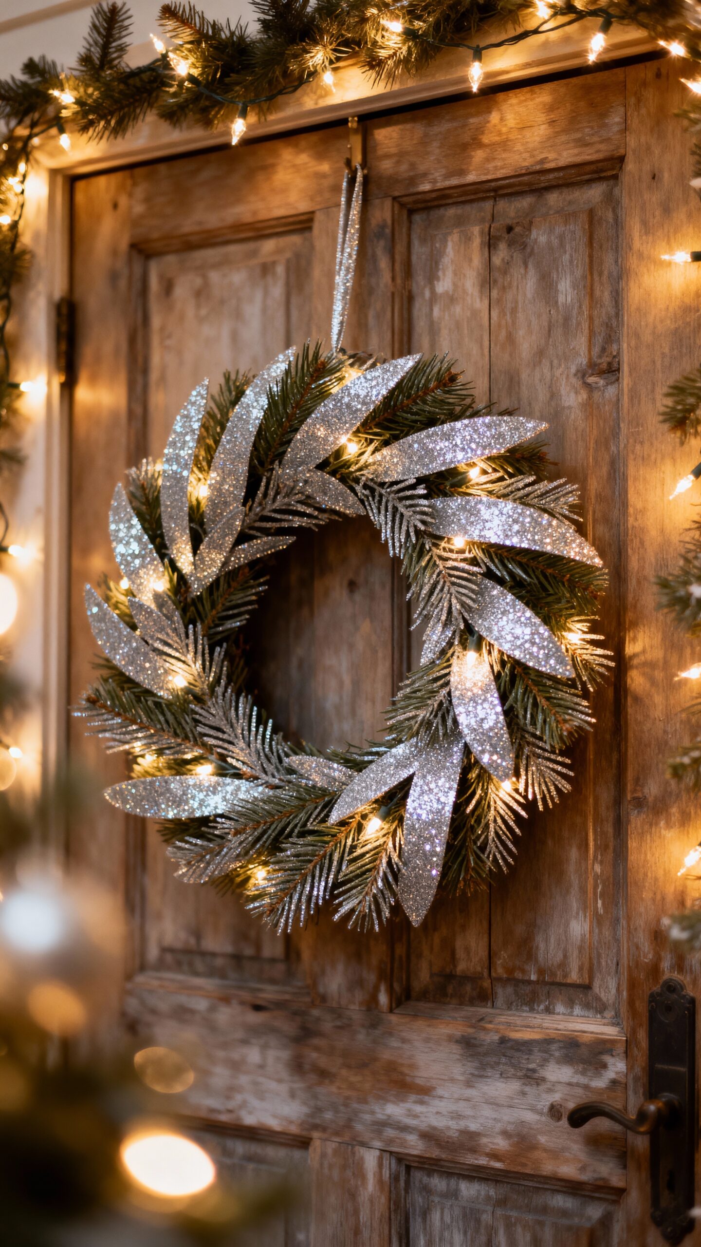 sparkling glitzy holiday pine bough wreaths