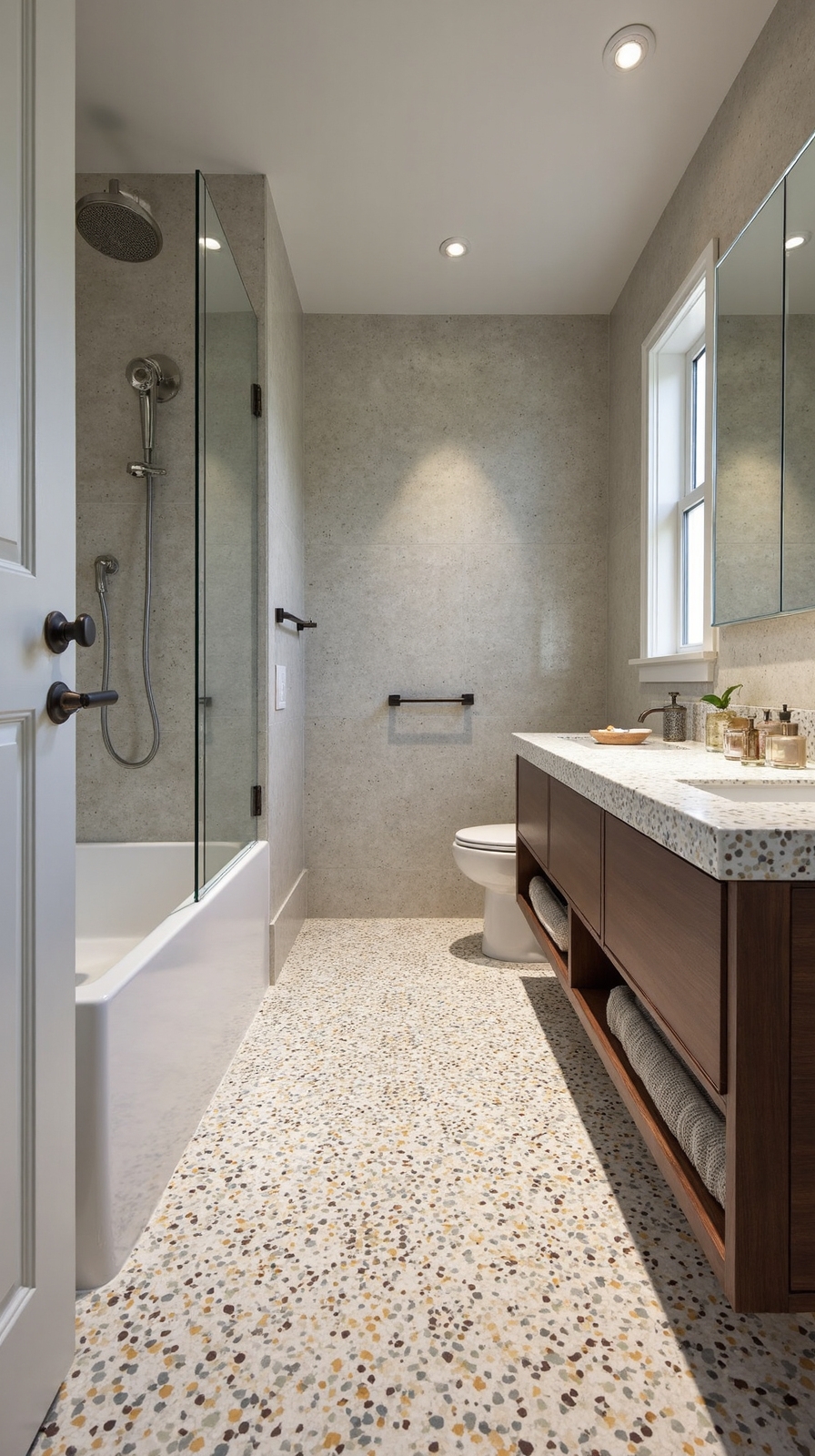 speckled terrazzo tile visual interest