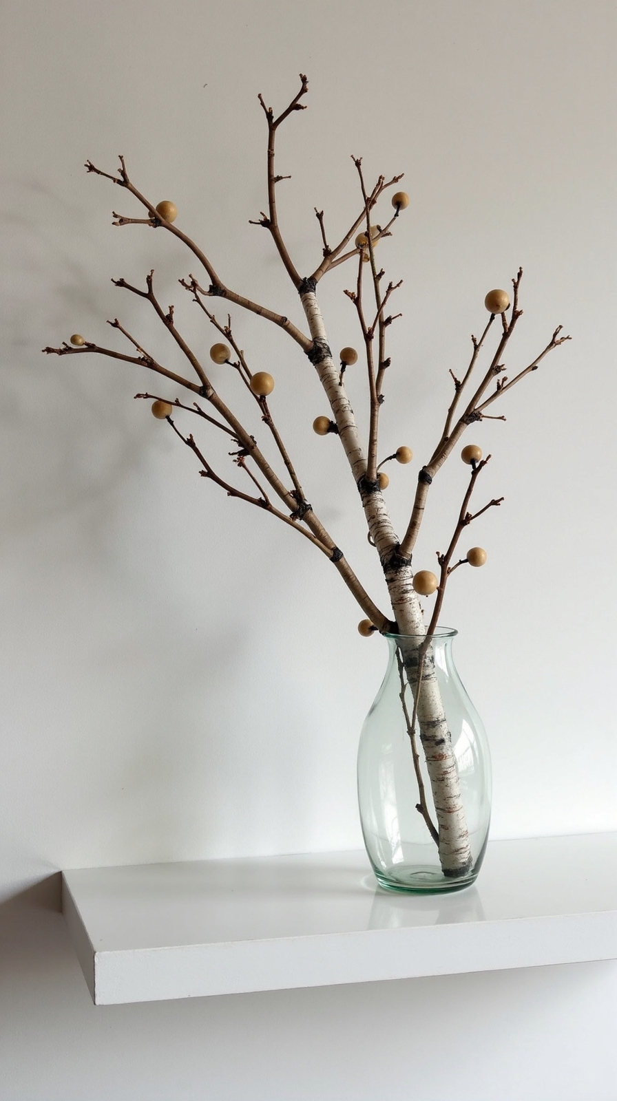 stark natural winter shelf decor