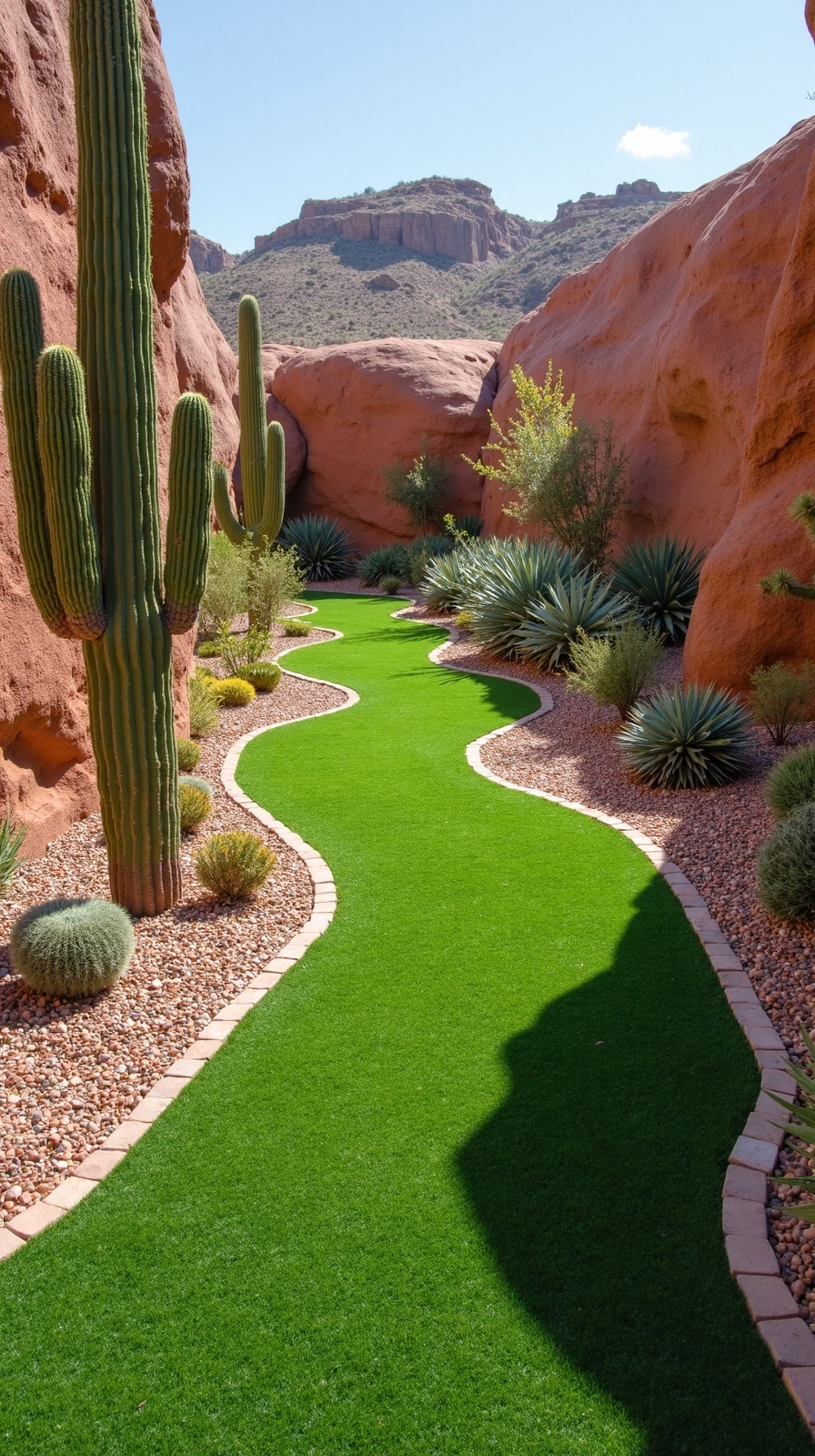 strategically placed lush desert landscapes