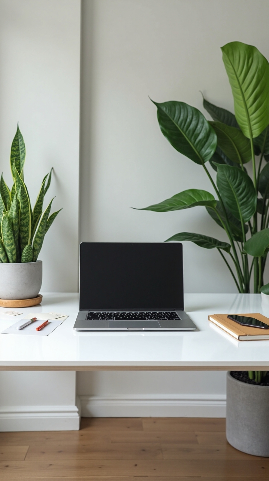 strategically positioned air purifying plants