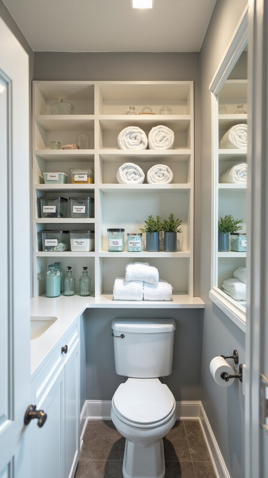 streamlined bathroom organization through zoned activities