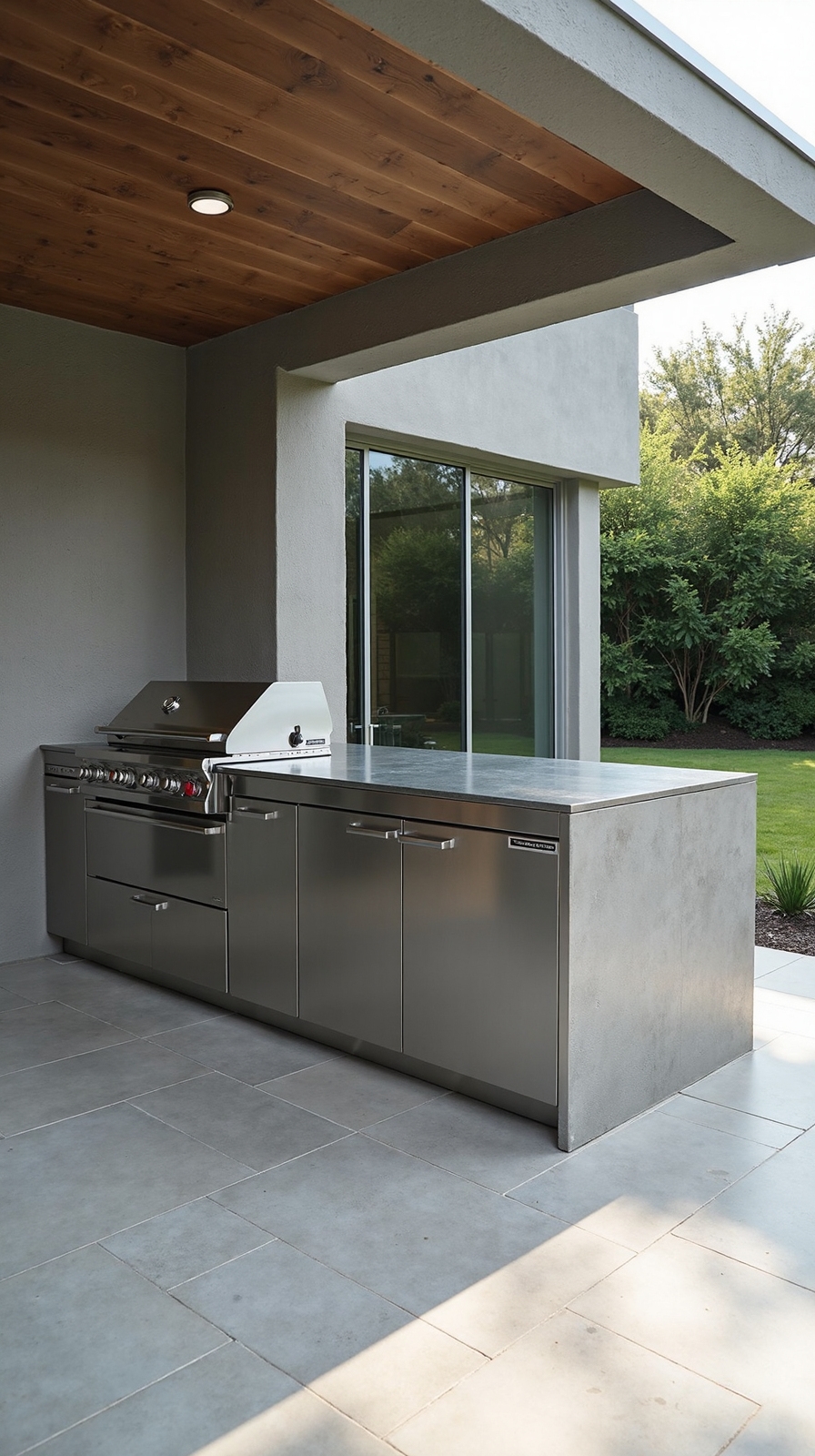 streamlined modern outdoor kitchen islands