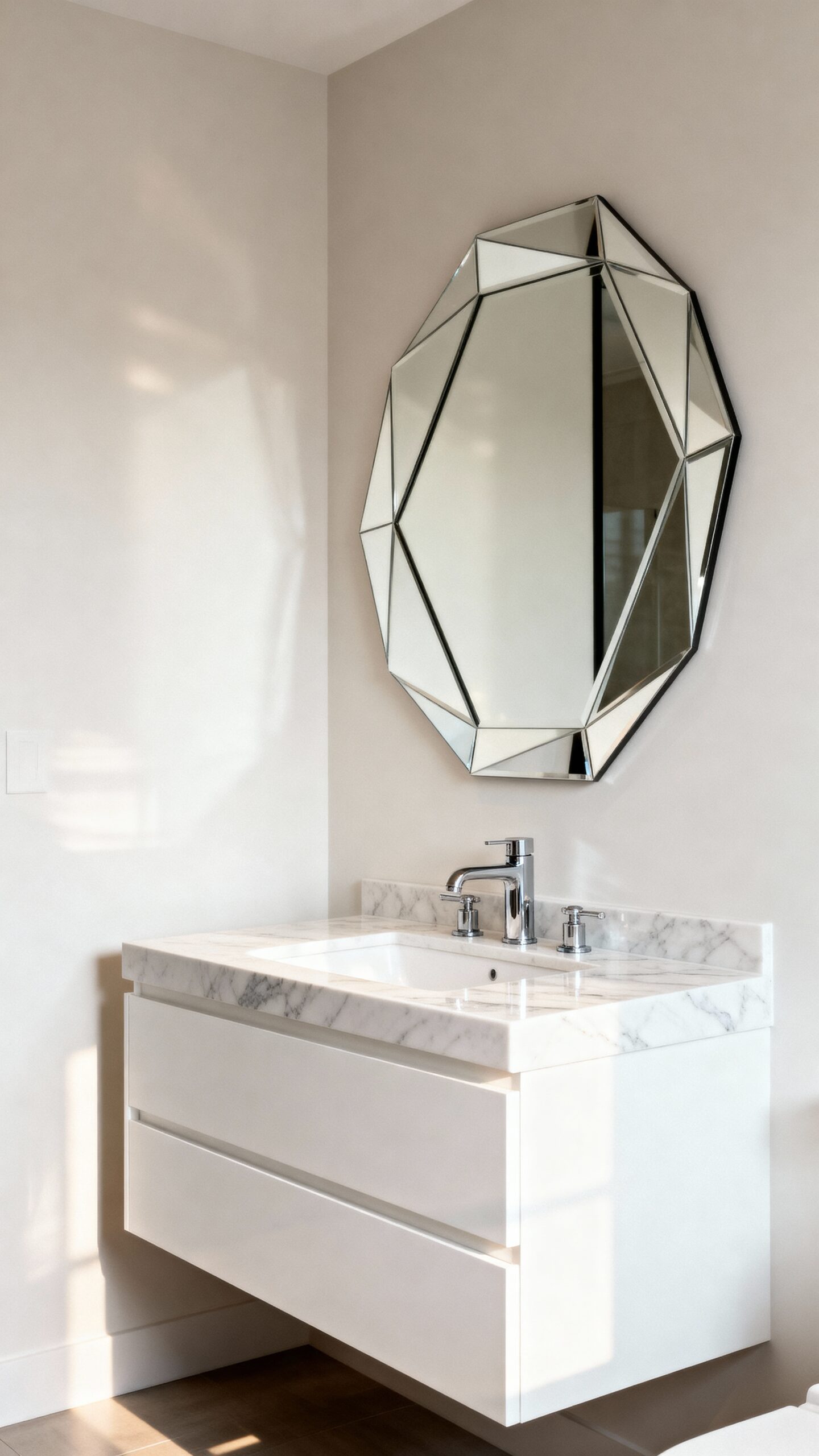 streamlined serene minimalist bathroom design