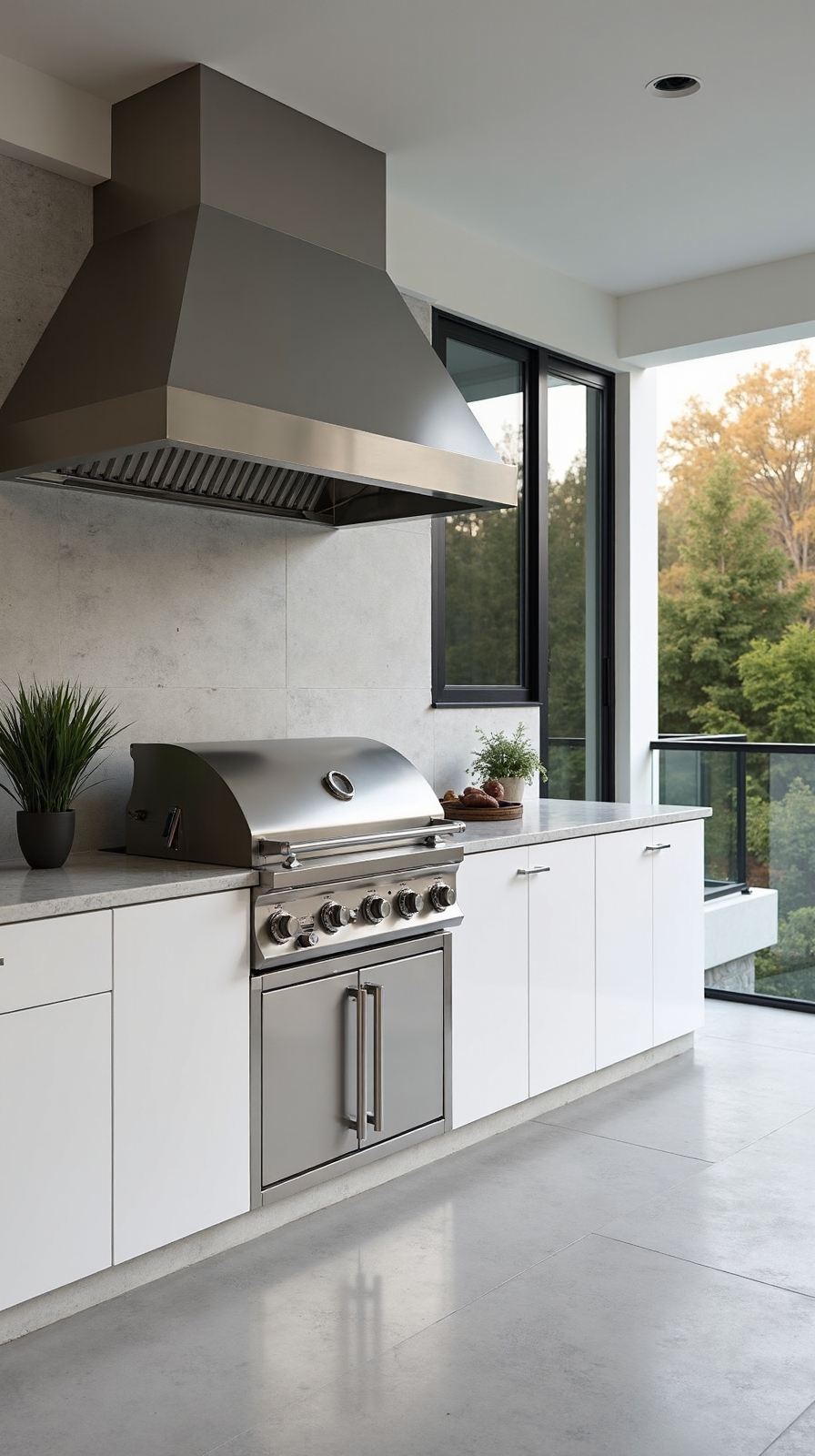 streamlined sleek minimalist outdoor grill station