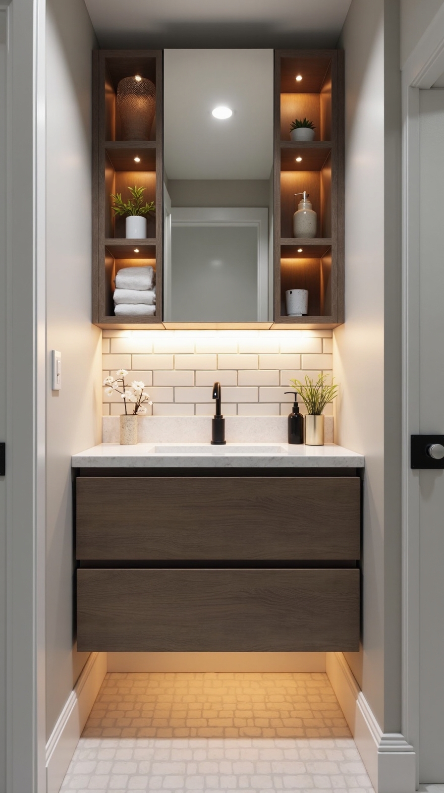 streamlined storage mirror cabinet solution