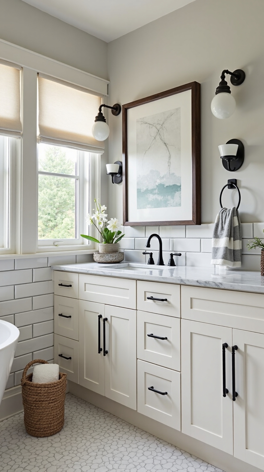 striking contrast with black accents