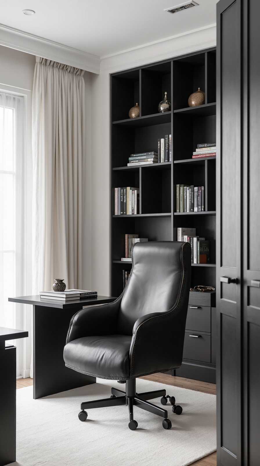 striking monochromatic office design