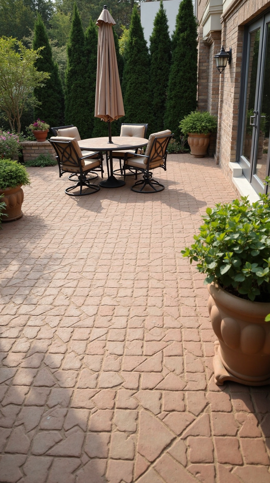 striking visual artistic textured patio pattern