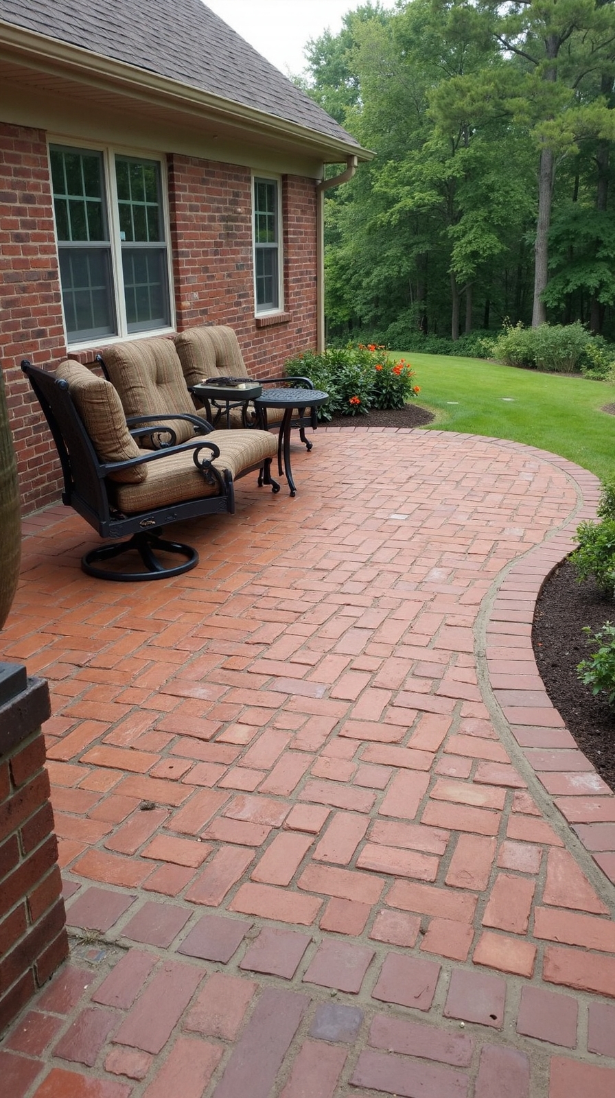 structured visually appealing patio brick design