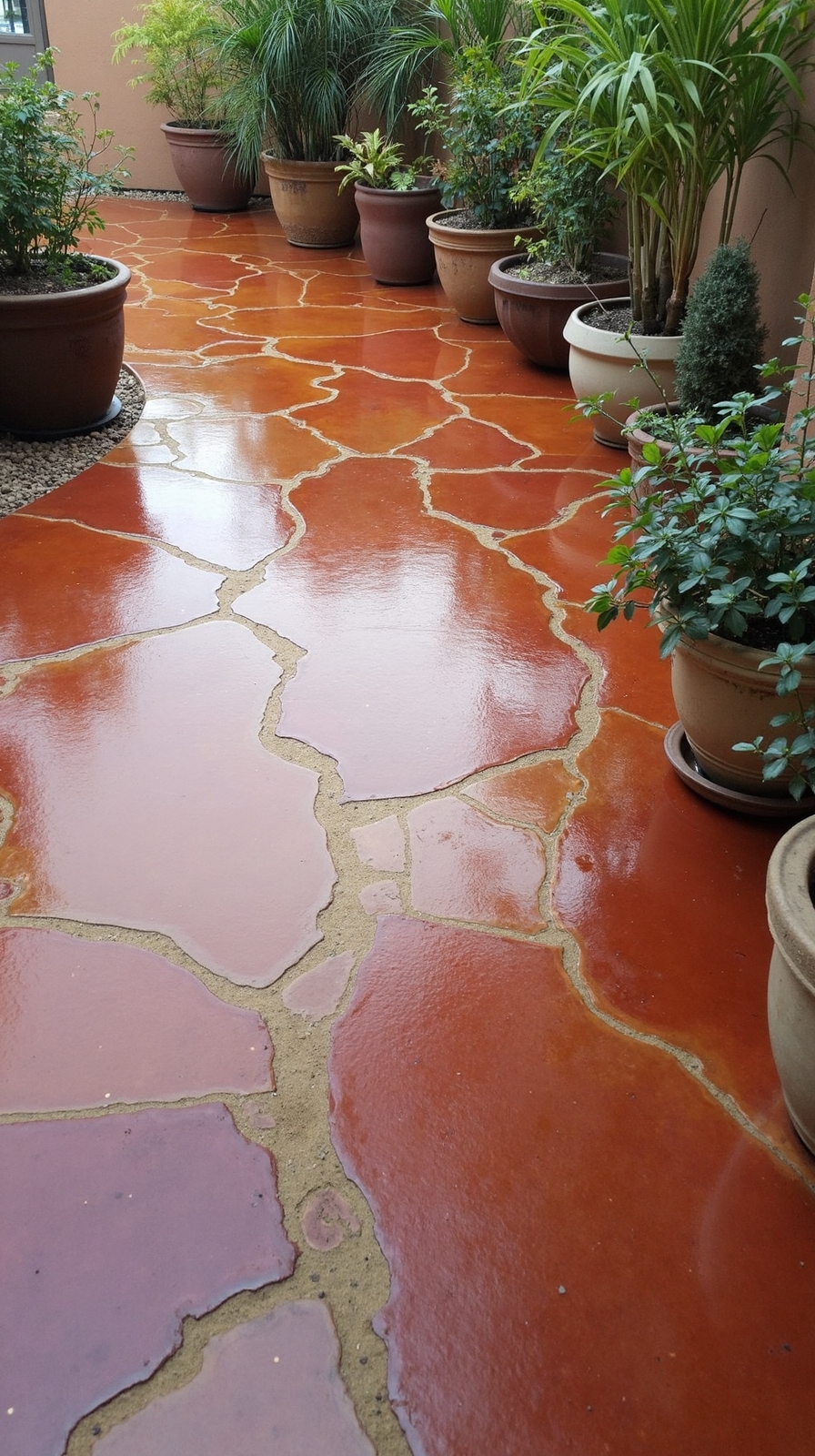 stunning artistic concrete stain patterns