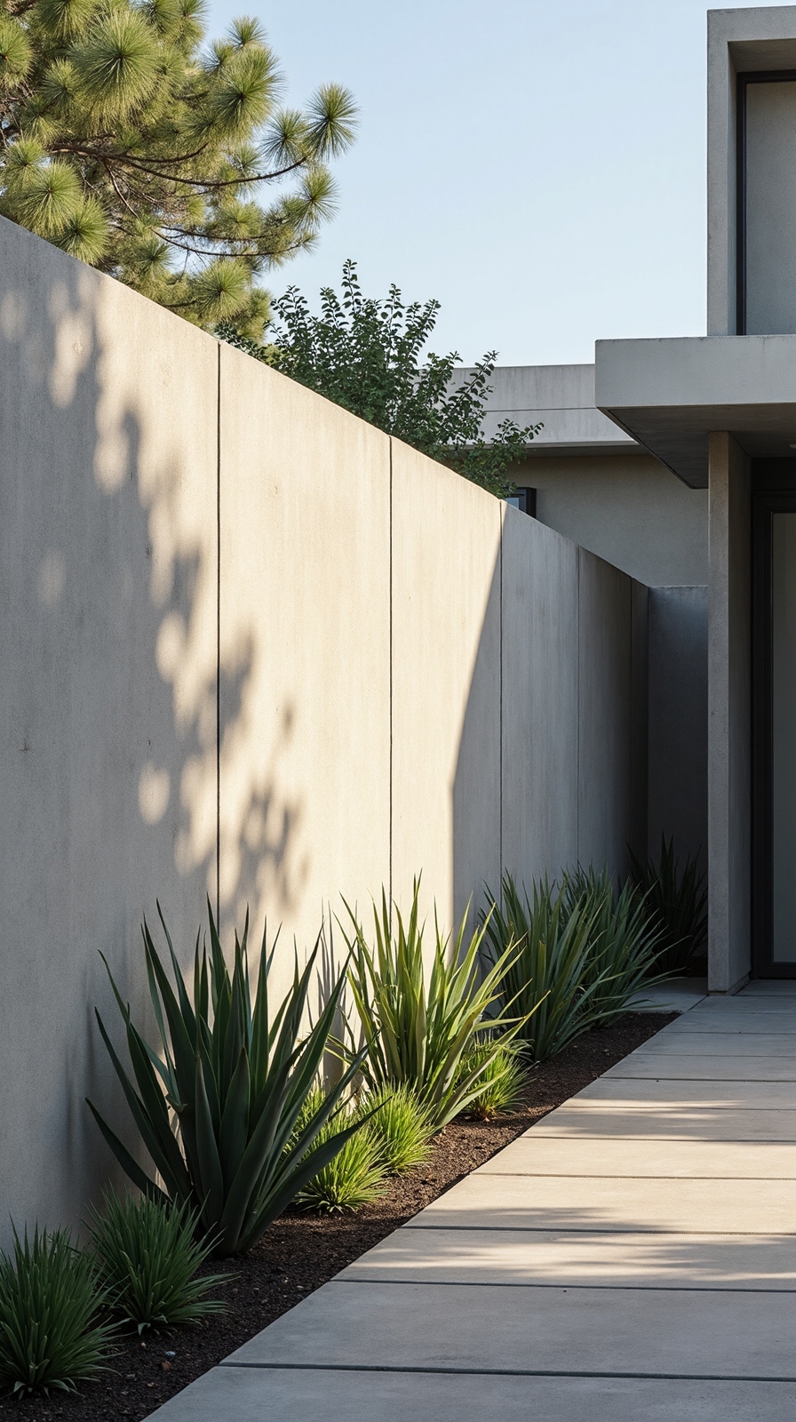 stylish durable concrete privacy walls