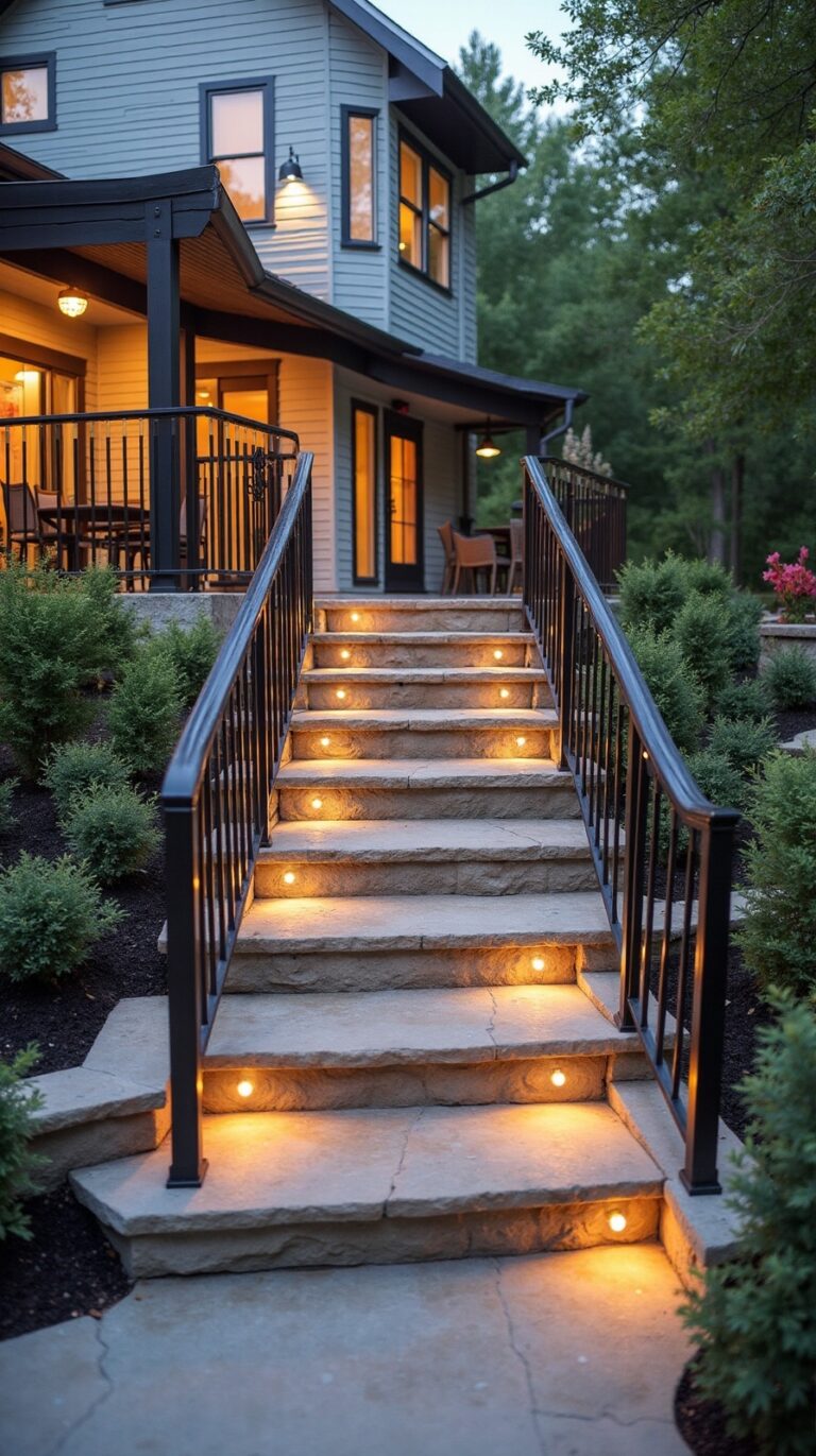 stylish safe patio stair designs