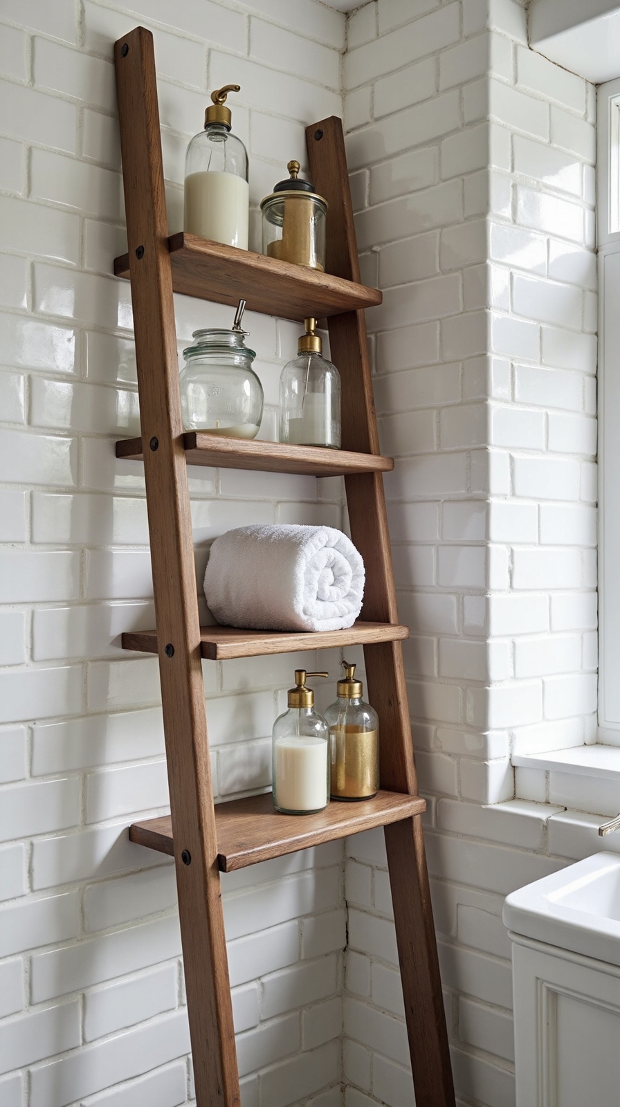stylish vertical towel storage display