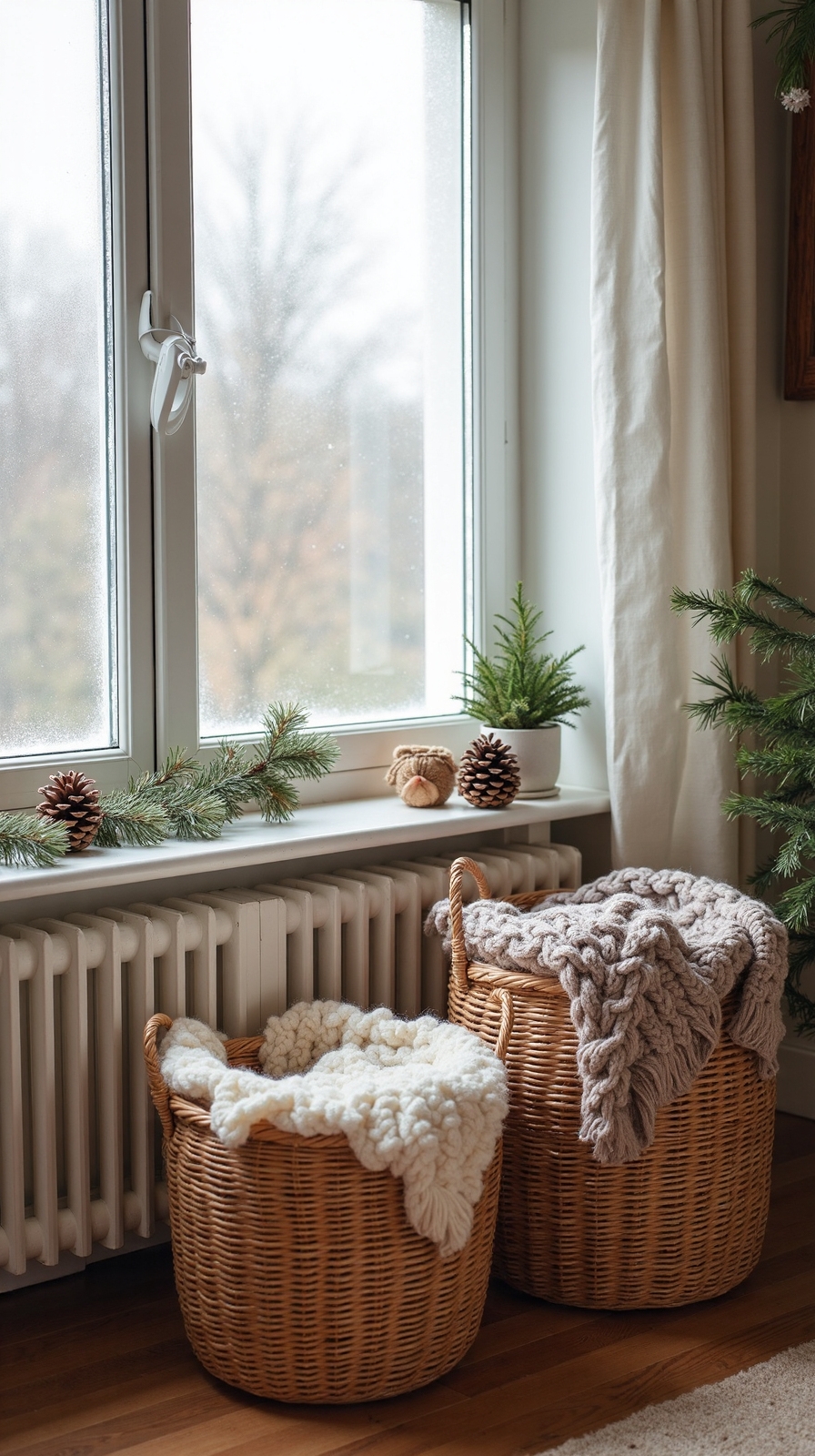 stylish winter storage solutions with baskets