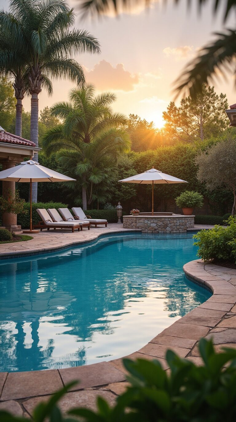 summer pool patio relaxation