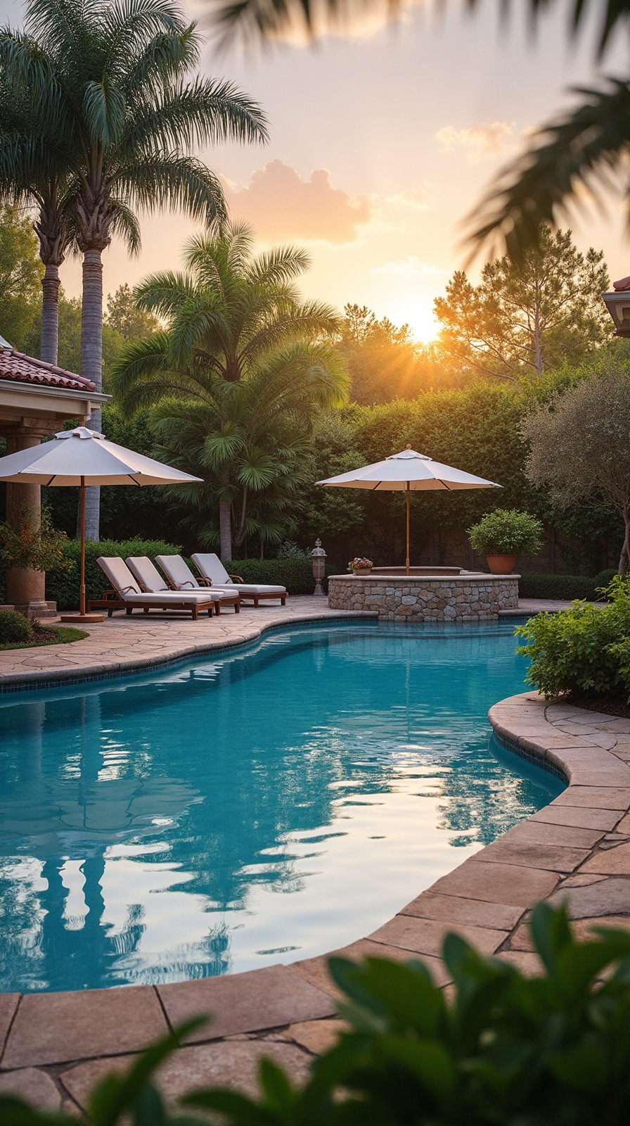 summer pool patio relaxation