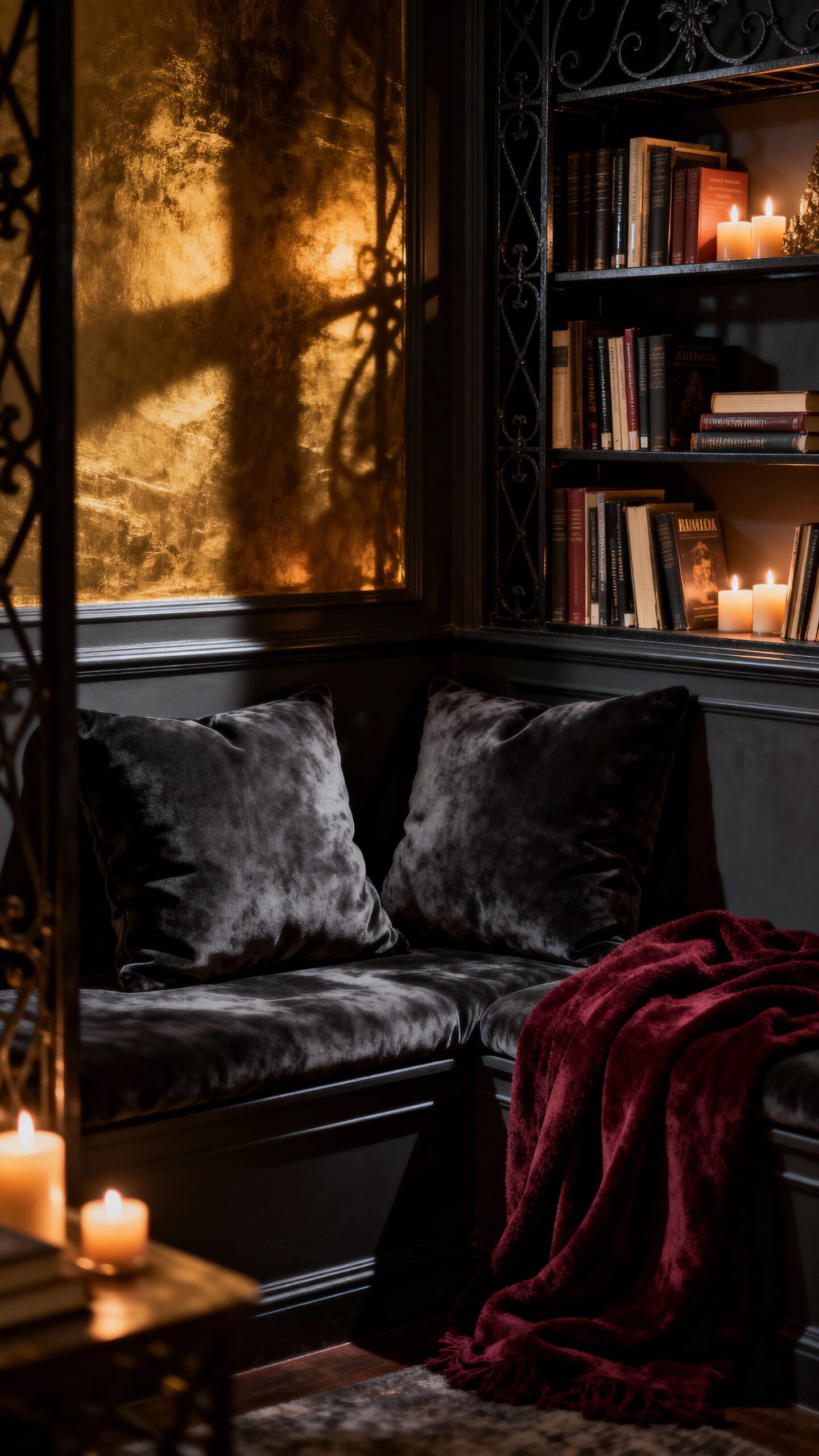 sumptuous cozy layered intimate reading retreat