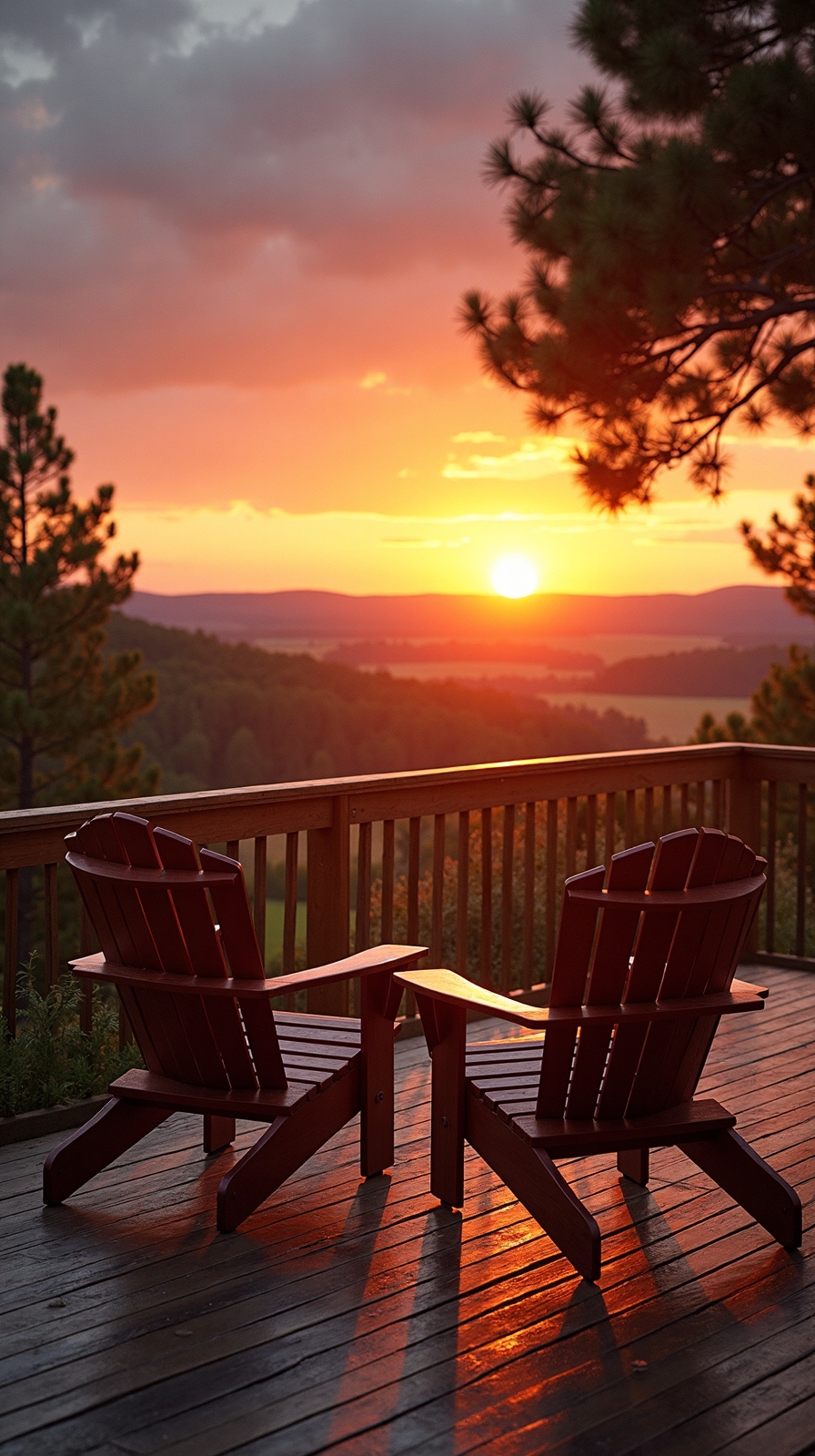 sunset viewing serenity in adirondack warmth