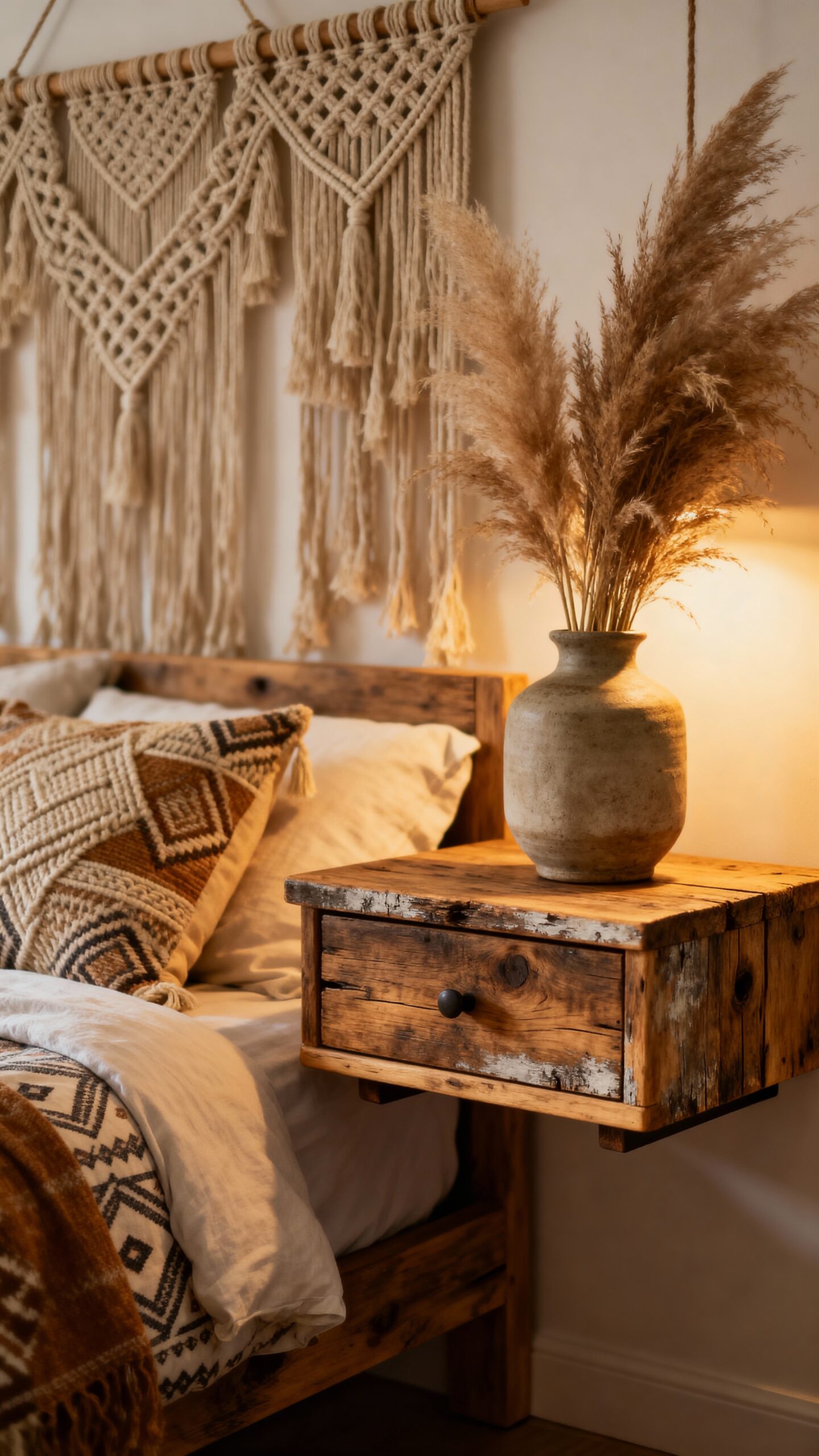 sustainable bohemian nightstands from reclaimed wood