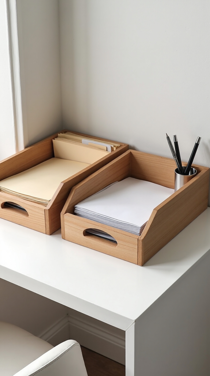 systematic paper organization with three trays