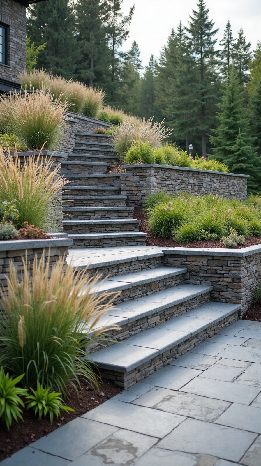 terraced patio multi level entertainment zones