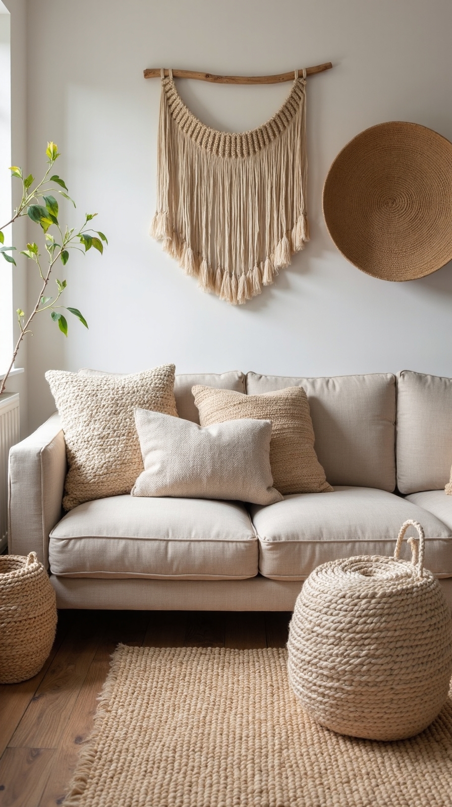 textural boho warmth through woven accents