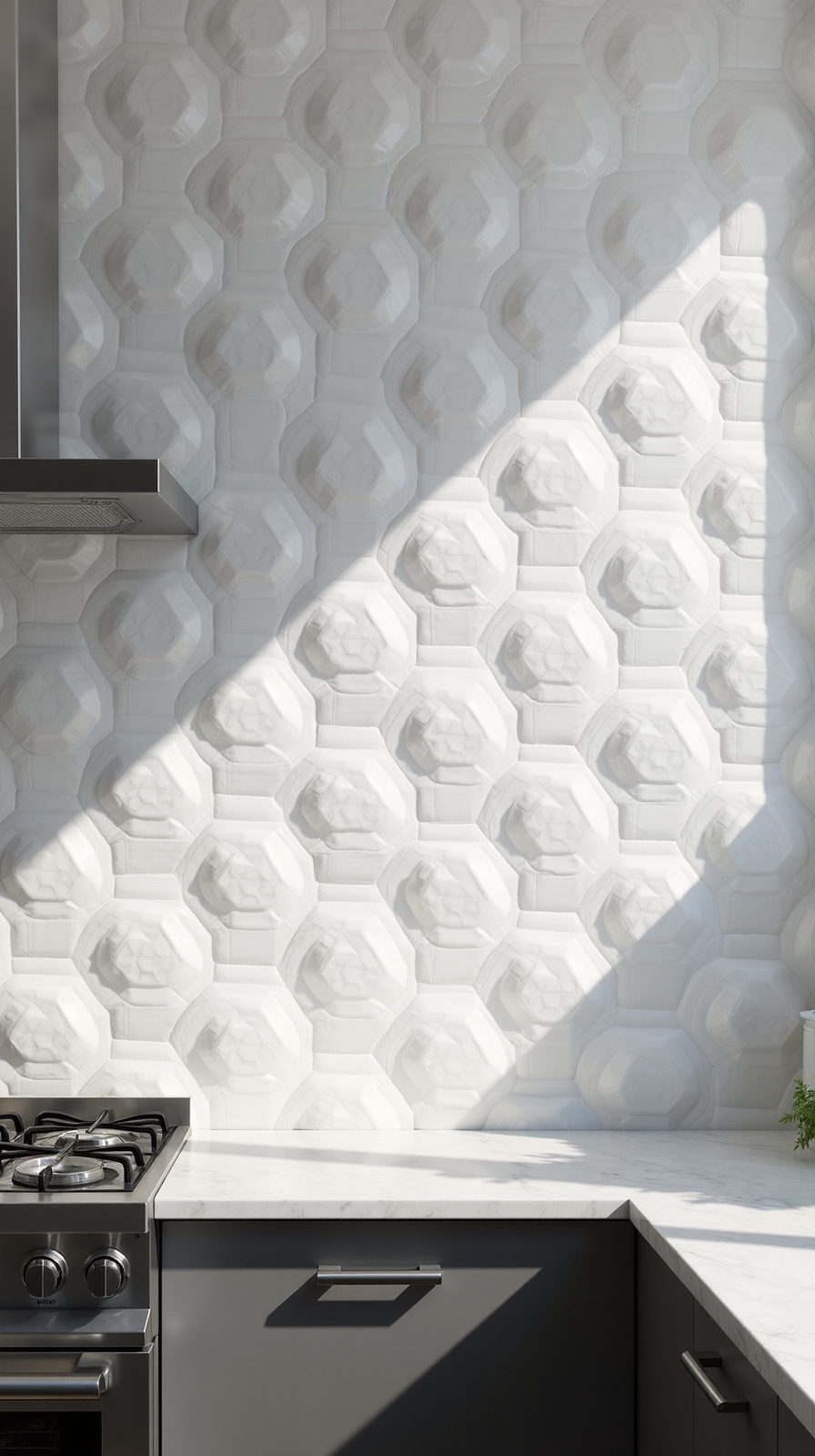 textured tiles create visual drama