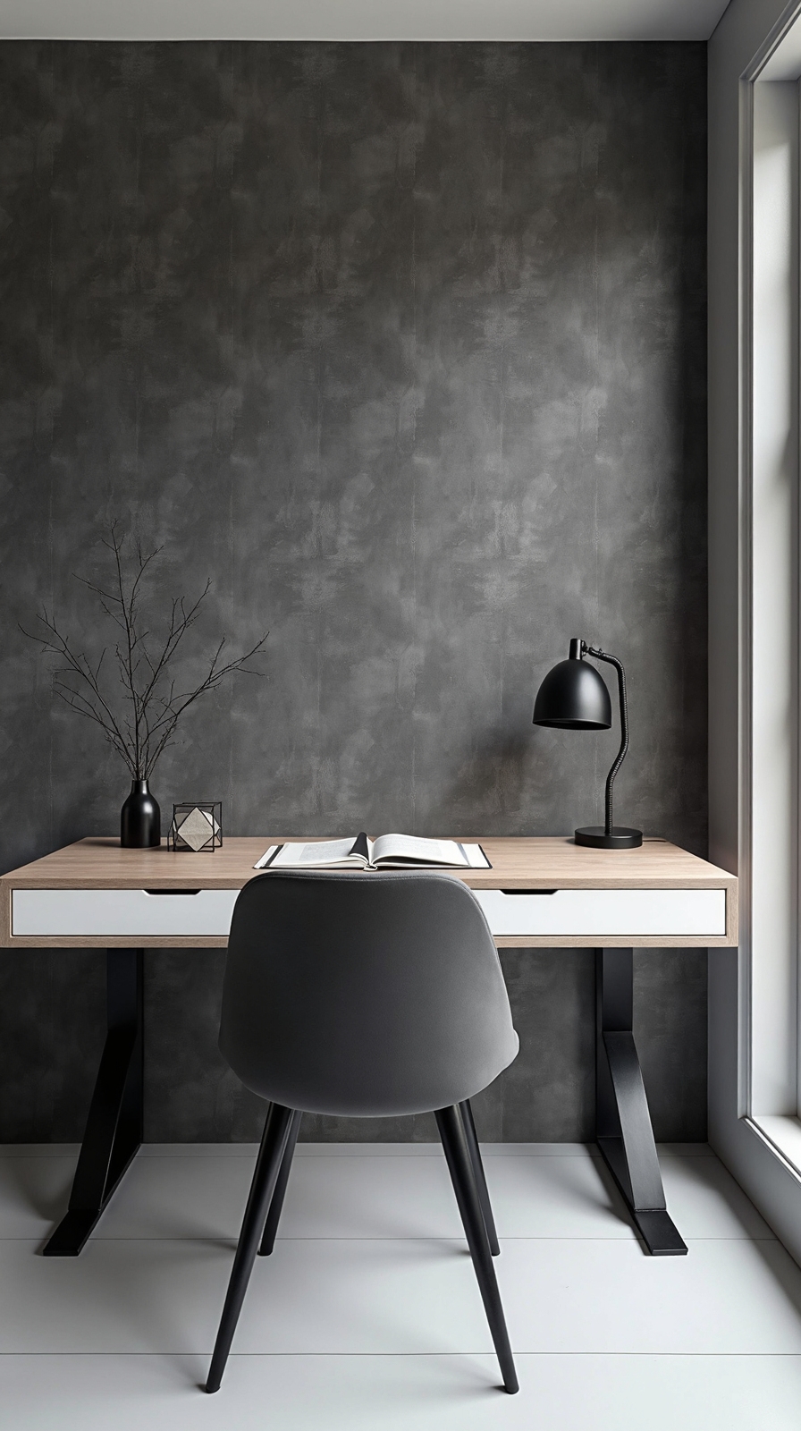 textured wallpaper enhances workspace productivity