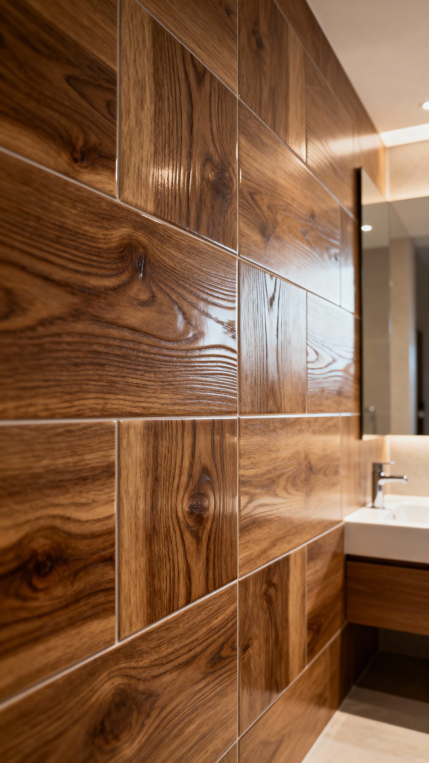 textured wood look tiles transform bathrooms