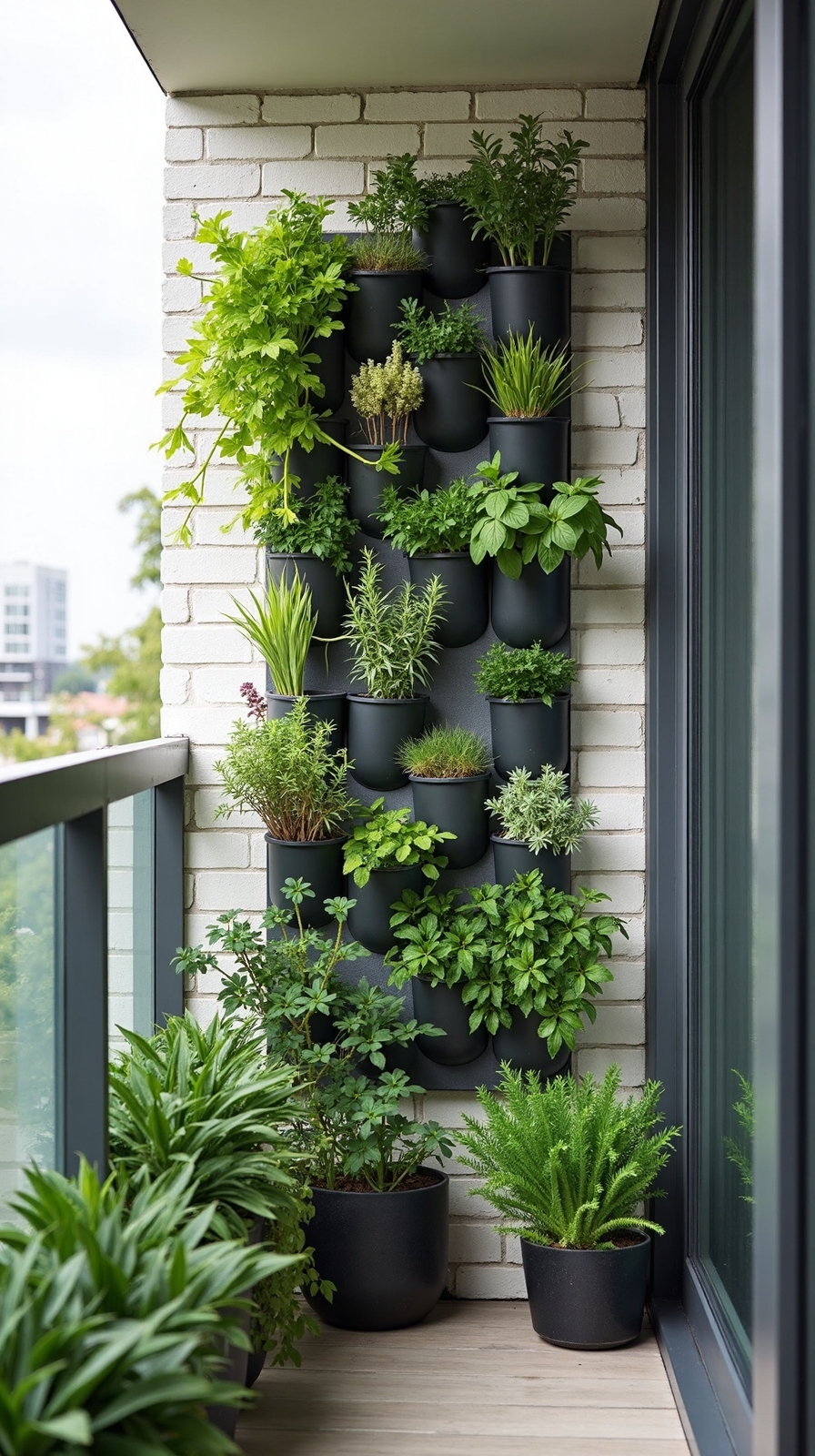 thriving green vertical pocket planters