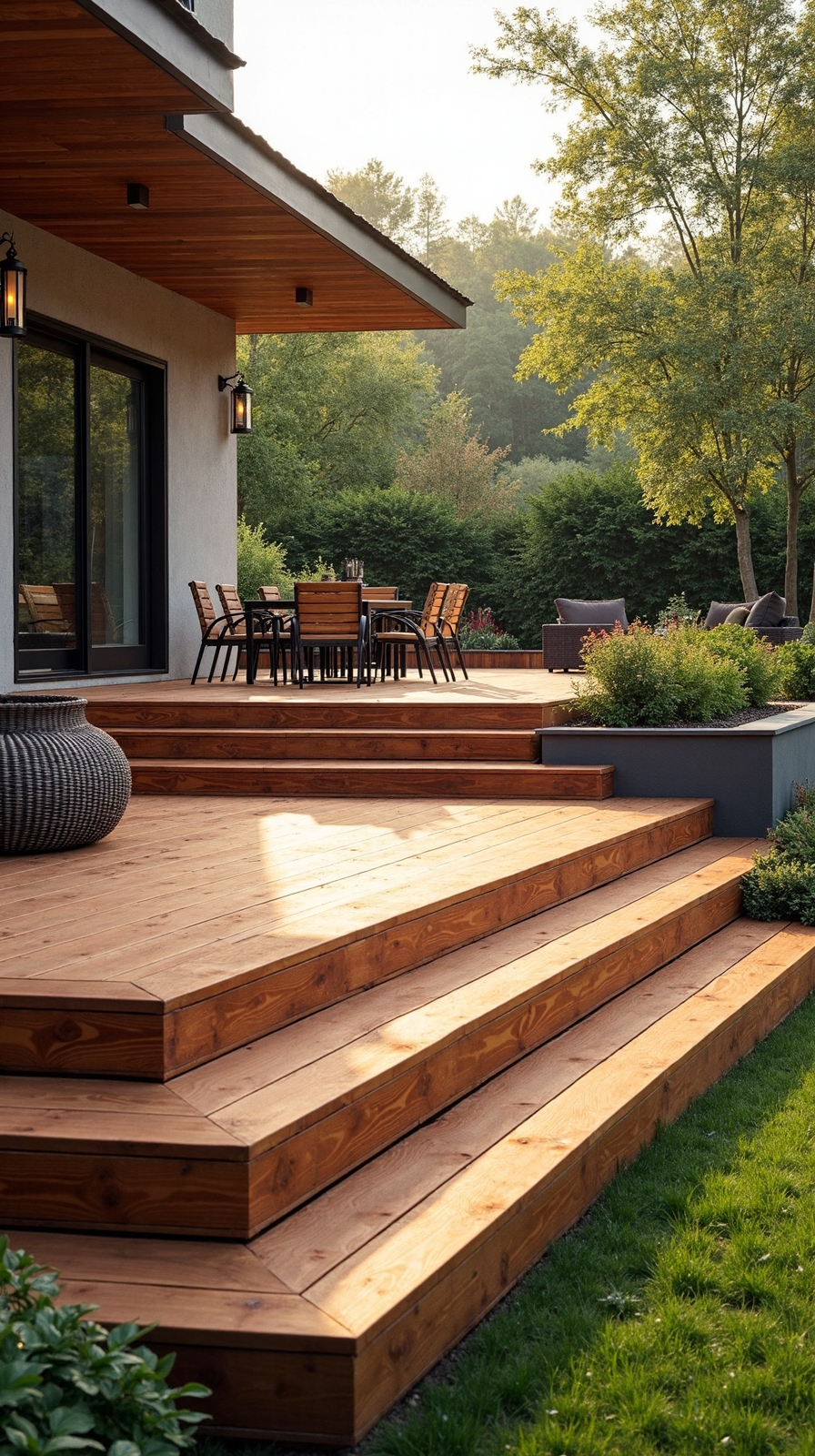 tiered cedar platform design versatility