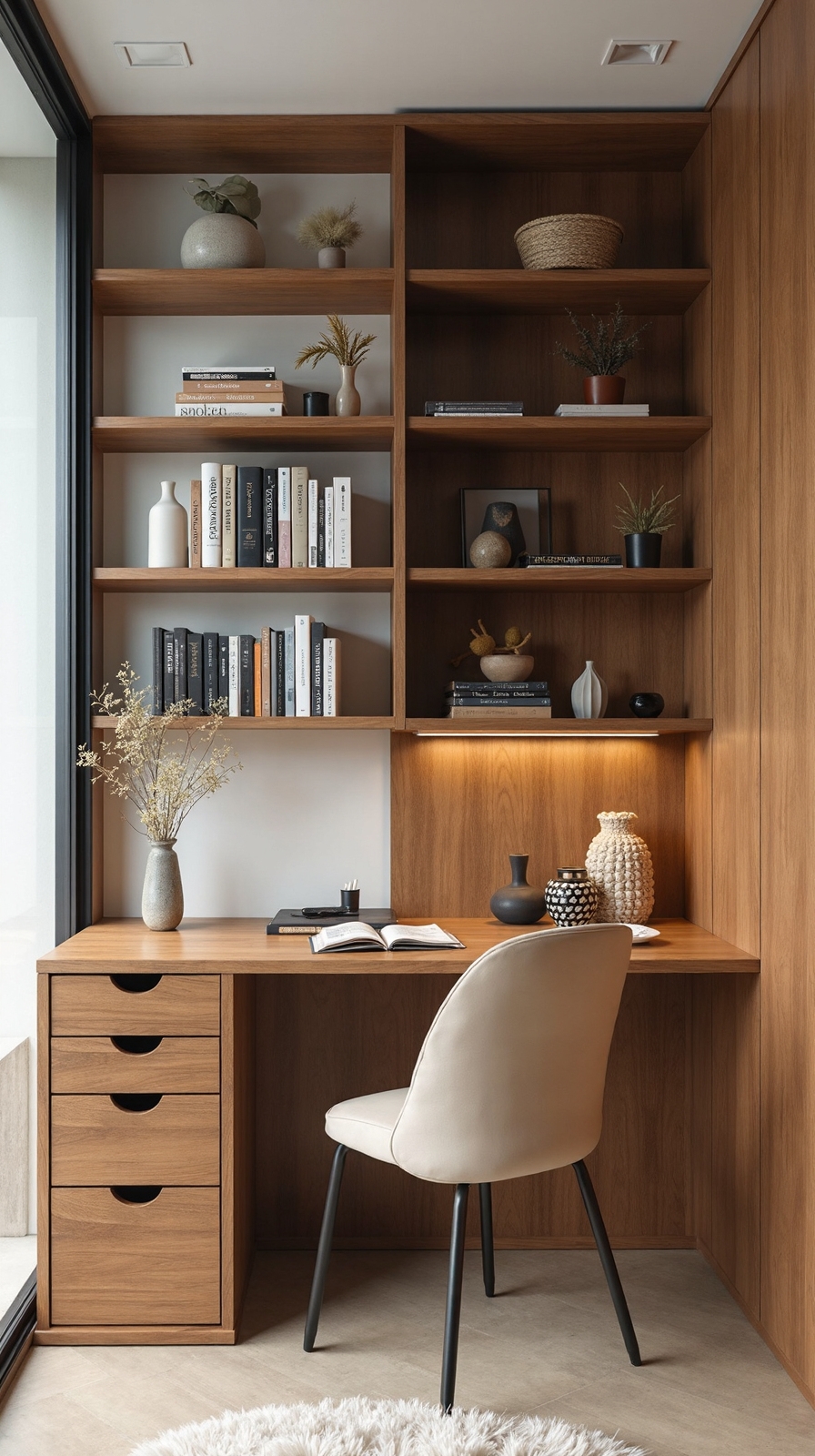 tiered corner office storage system