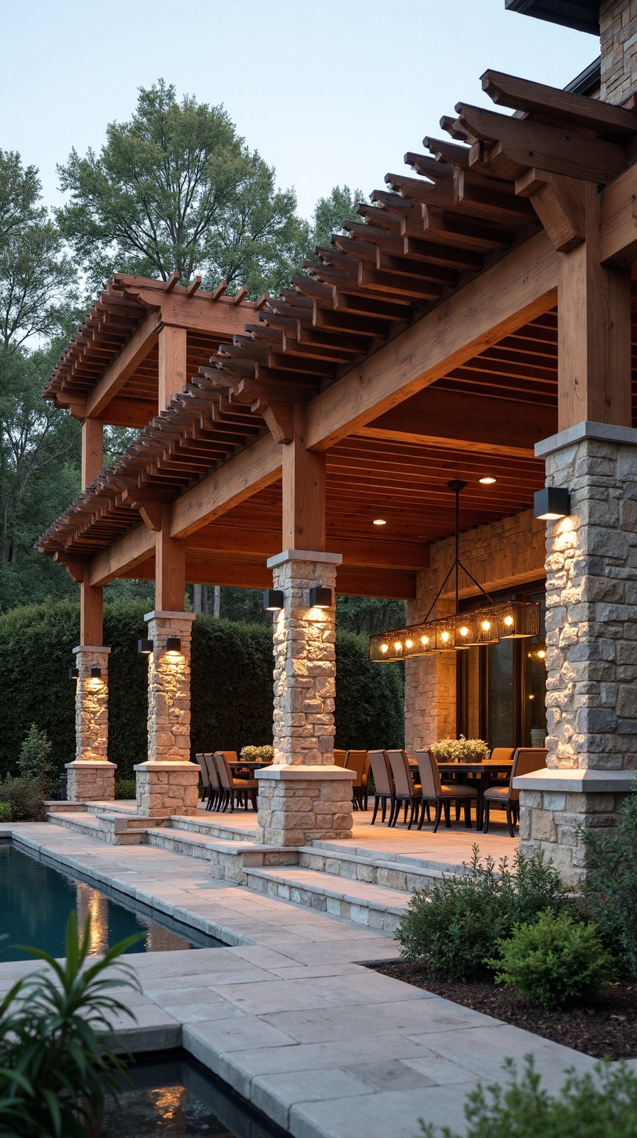 tiered pergola for expansive patios