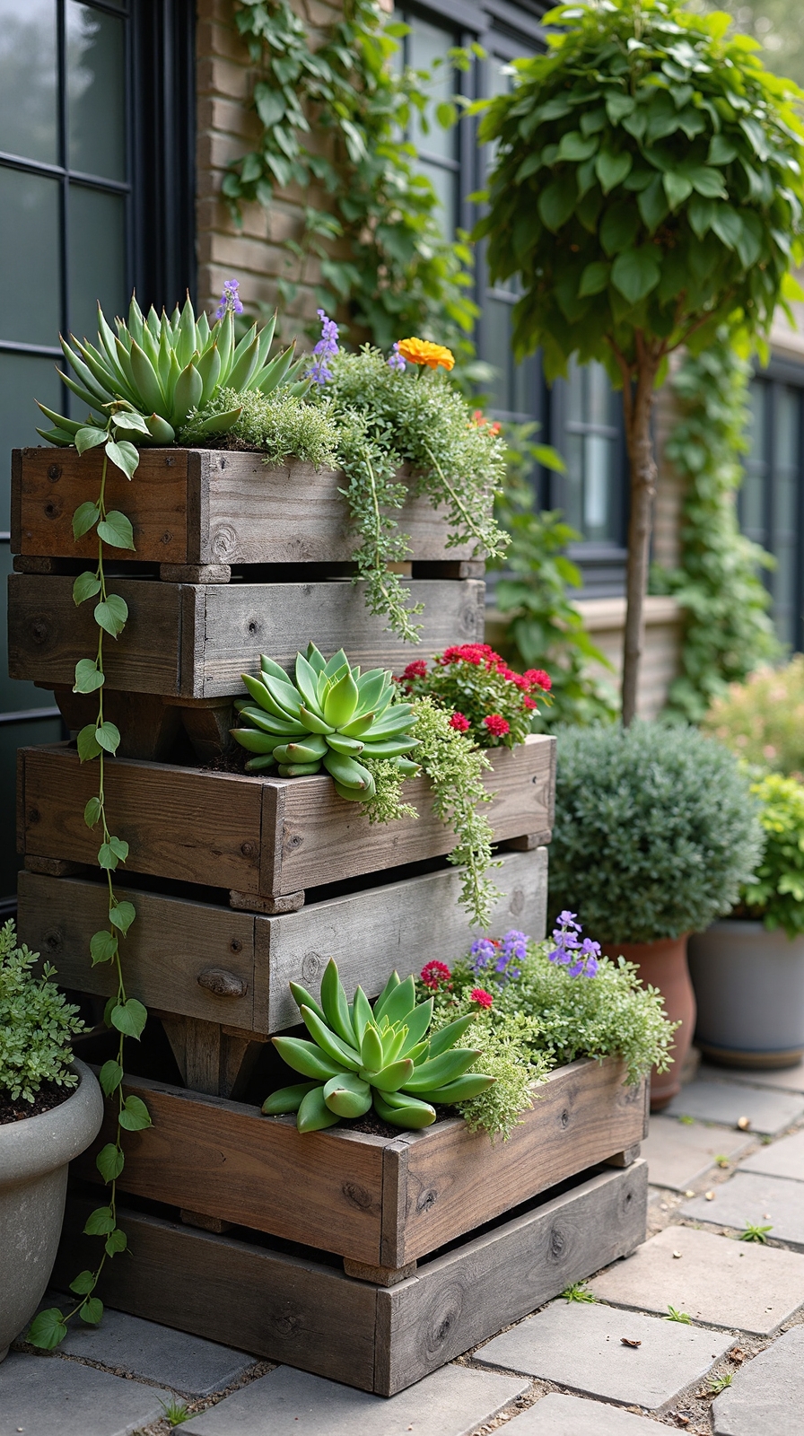 tiered rustic versatile plant displays