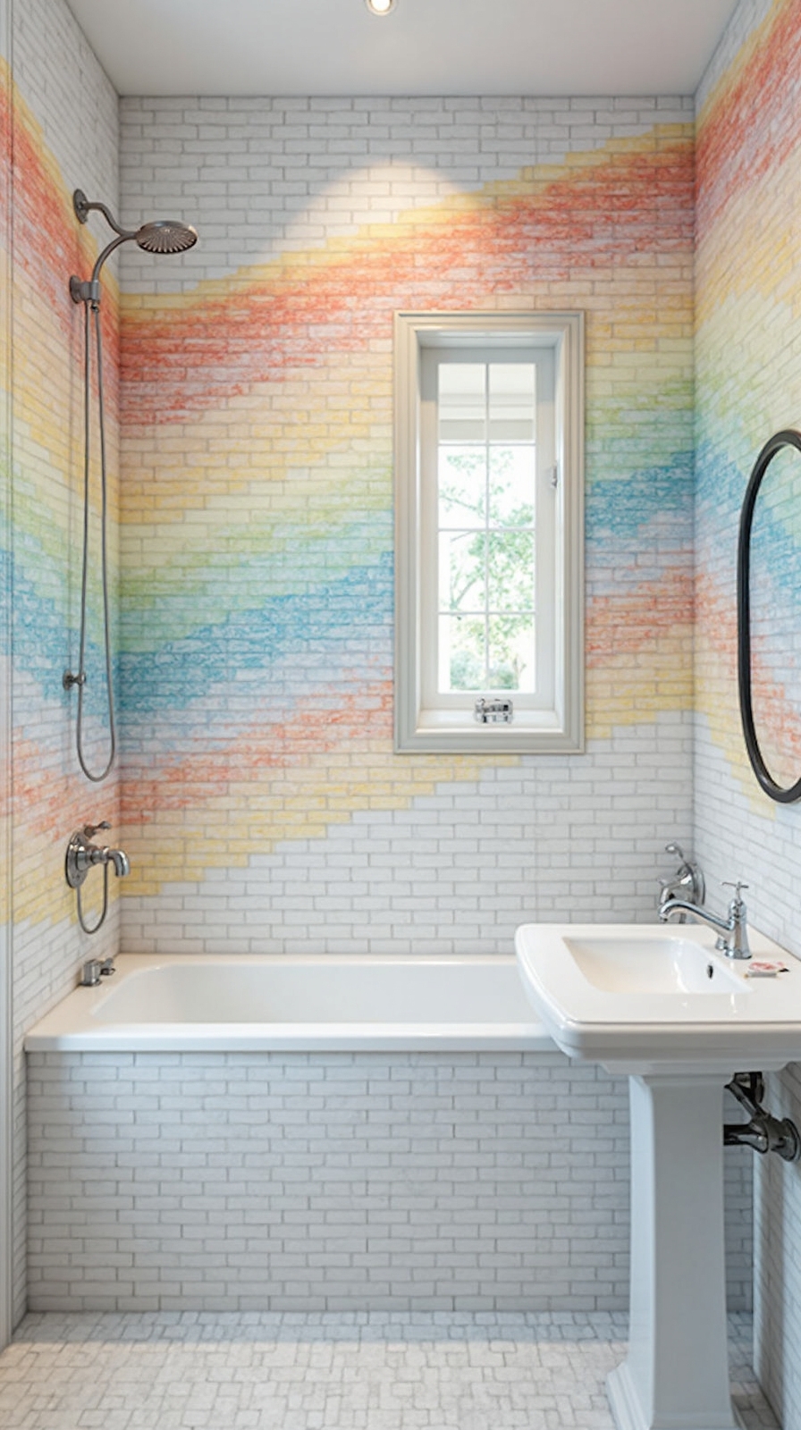 tile transformation with colorful grout