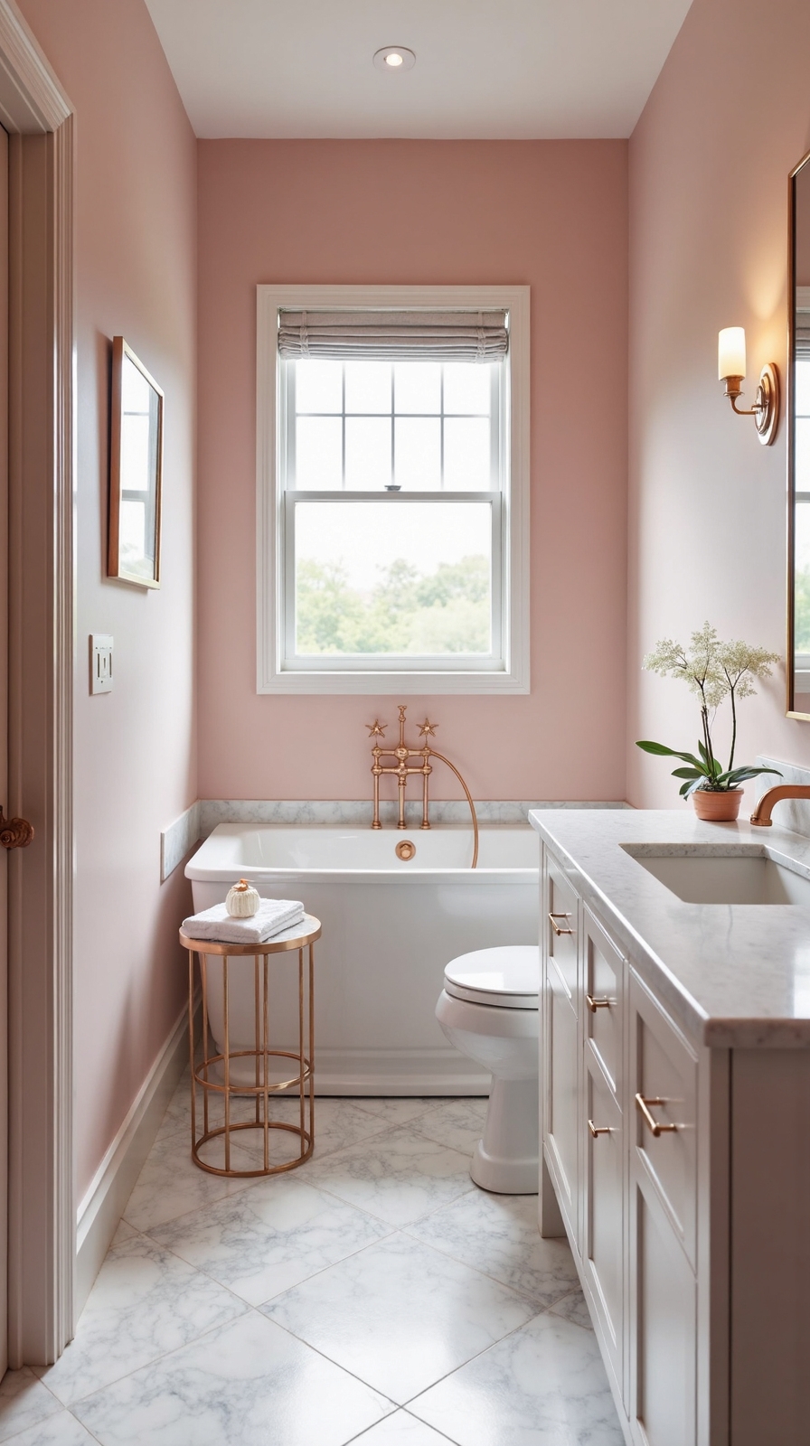 timeless feminine marble bathroom retreat