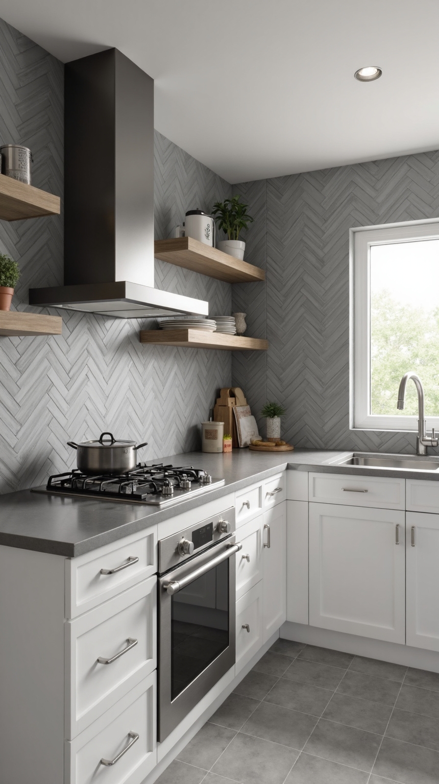 timeless herringbone modern materials