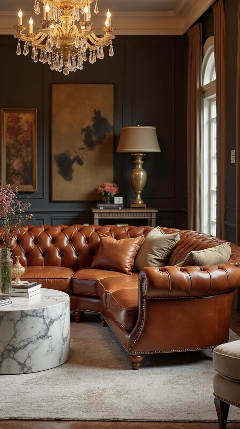 timeless luxurious cognac couch elegance