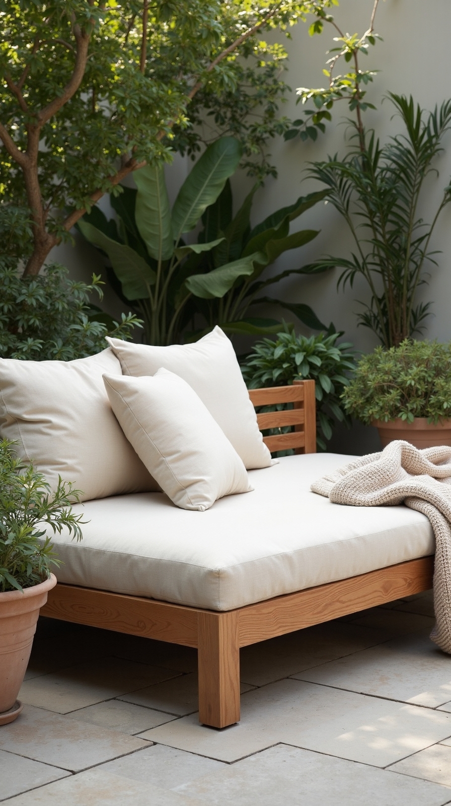 timeless minimalist outdoor teak daybed