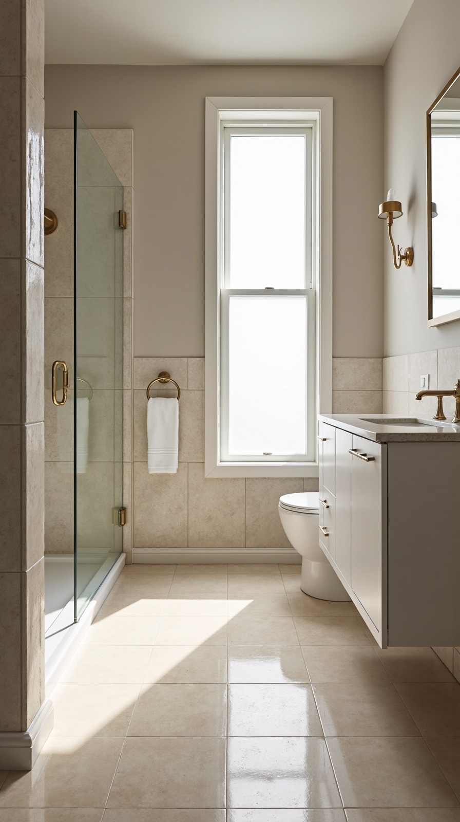 timeless spacious durable elegant bathroom flooring