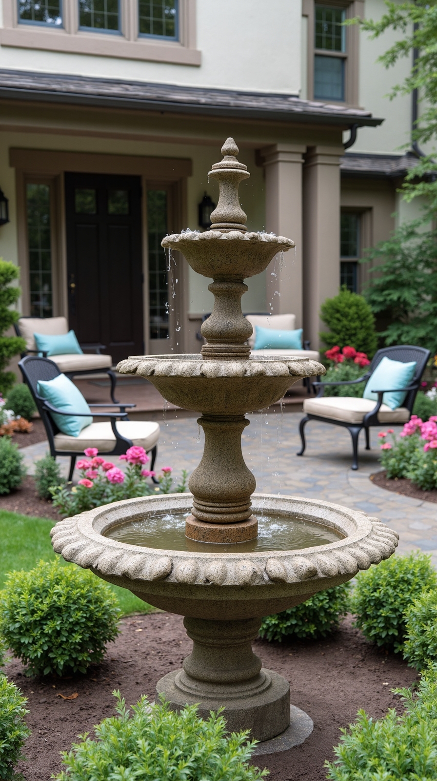 tranquil patio water feature focal point